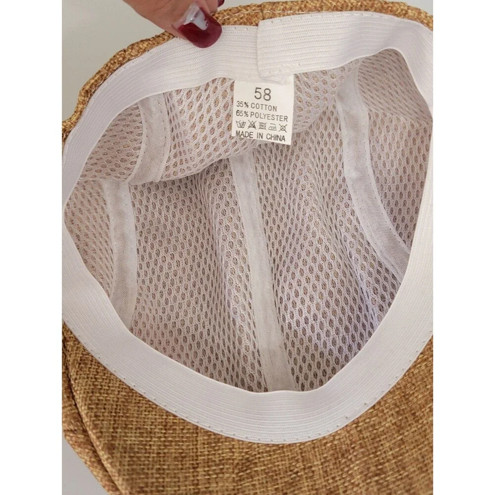 Textured Flat Cap Breathable Cotton Blend Newsboy Ivy Hat - One Size New